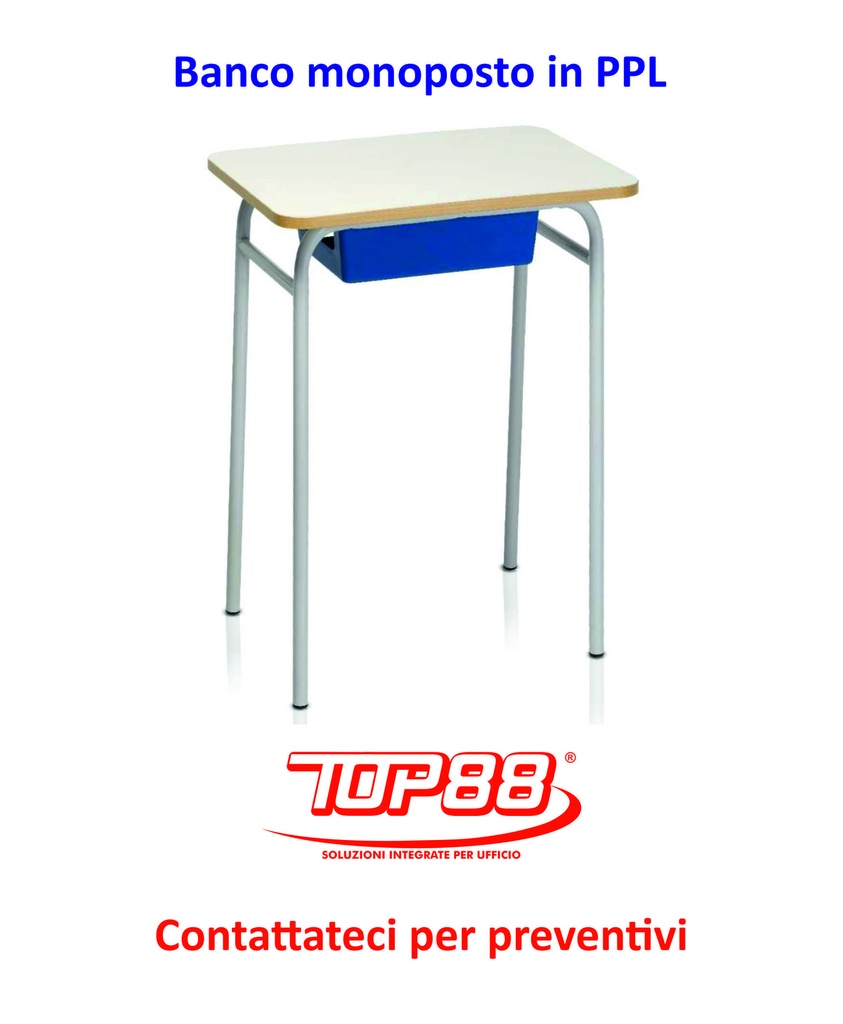 BANCO Monoposto in PPL e SENZA Poggiapiedi dim.70x50xh.65/70/74/76 - colore Magnolia