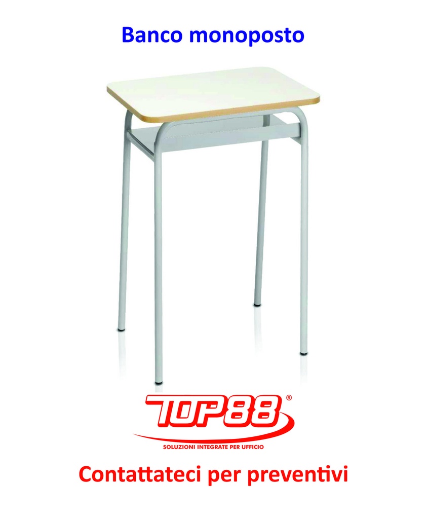 BANCO Monoposto CON Sottopiano in lamiera e SENZA Poggiapiedi dim70x50xh.65/70/74/76 colore Magnolia