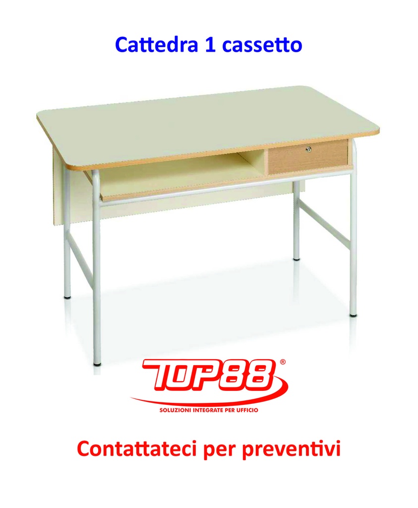 CATTEDRA INSEGNANTI cm.130 con 1 cassetto - dim.130x65x76h. - colore Magnolia