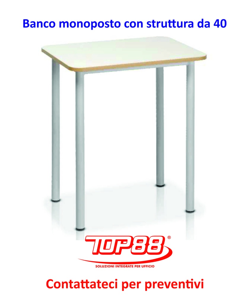 BANCO Monoposto CON Struttura da 40, Senza Sottop. e S/Pogg. dim70x50xh.65/70/74/76 colore Magnolia