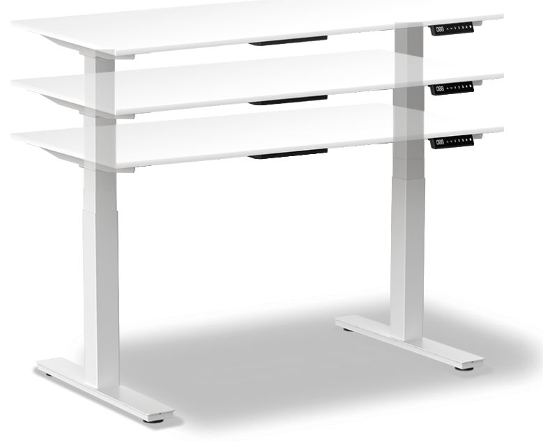 TAVOLO / SCRIVANIA ELEVABILE ELETTRICAMENTE SKRIVE L160 P80 cm H.65/130 struttura e piano Bianco