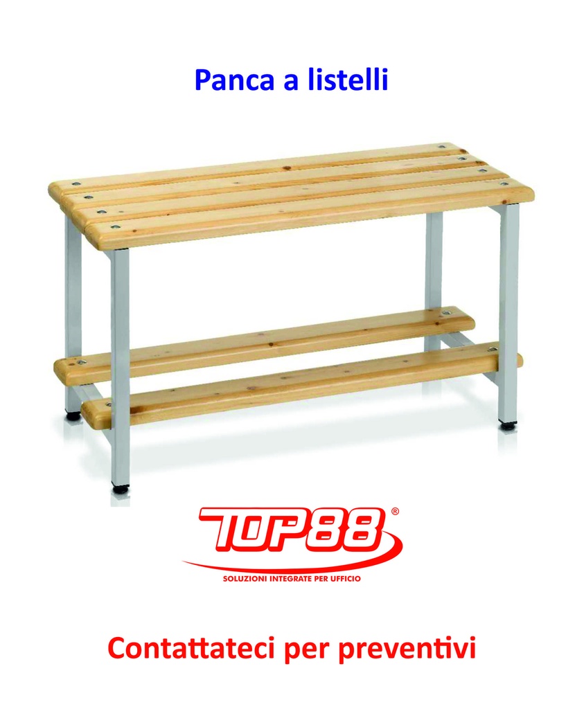 PANCA SPOGLIATOIO A LISTELLI - dim.200x40x52h.