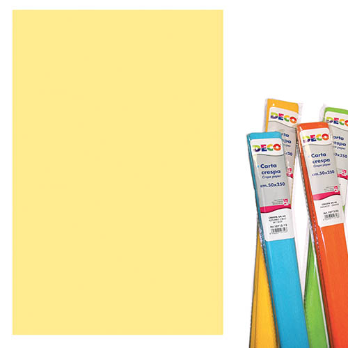 CARTA CRESPA GR.180 - ROTOLO CM.50X250 - GIALLO PALLIDO (min.ord.5 o multipli)