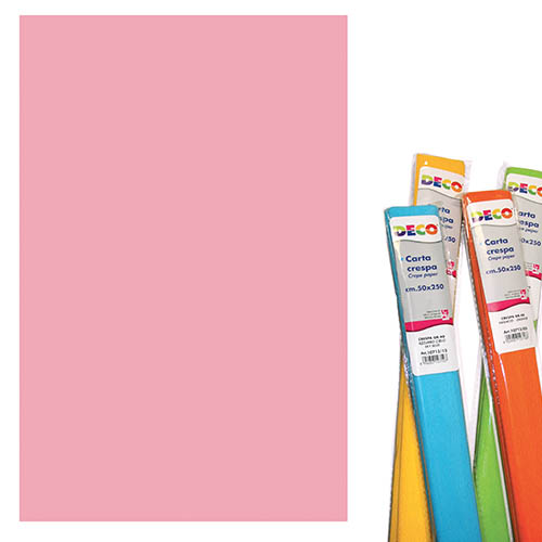 CARTA CRESPA GR.180 - ROTOLO CM.50X250 - ROSA BABY (min.ord.5 o multipli)