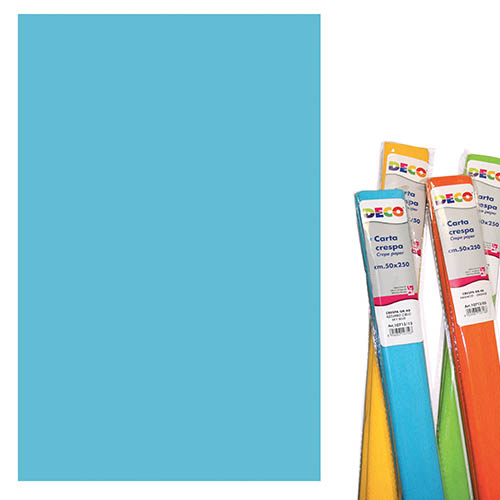 CARTA CRESPA GR.180 - ROTOLO CM.50X250 - AZZURRO BABY (min.ord.5 o multipli)