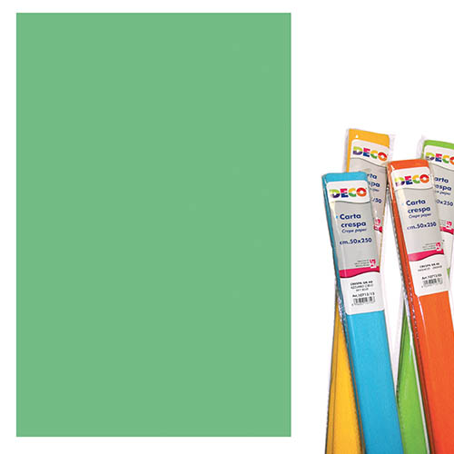 CARTA CRESPA GR.180 - ROTOLO CM.50X250 - VERDE CHIARO (min.ord.5 o multipli)