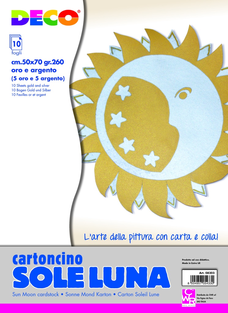 CARTONCINO SATIN  CM.50X70 - CONF. 10 FG. - ORO / ARG