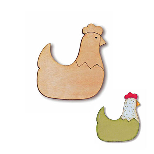 GALLINA DI PROFILO BETULLA CM.8,5X9,5 H (min.ord.6 o multipli)