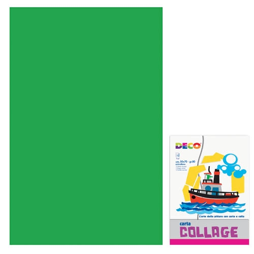 CARTA RASATA CM.50X70 - CONF. 12 FG. - VERDE