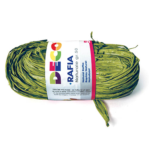 RAFIA NATURALE - PACCHETTO GR.50 - VERDE ACIDO (min.ord.6 o multipli)