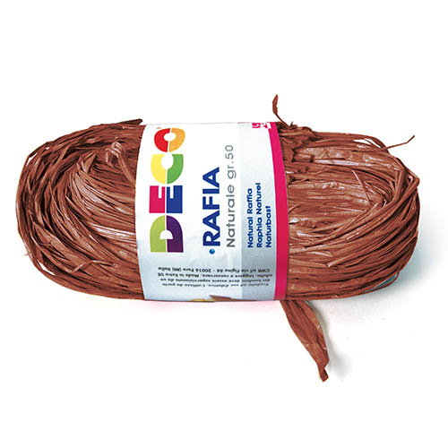 RAFIA NATURALE - PACCHETTO GR.50 - MARRONE (min.ord.6 o multipli)