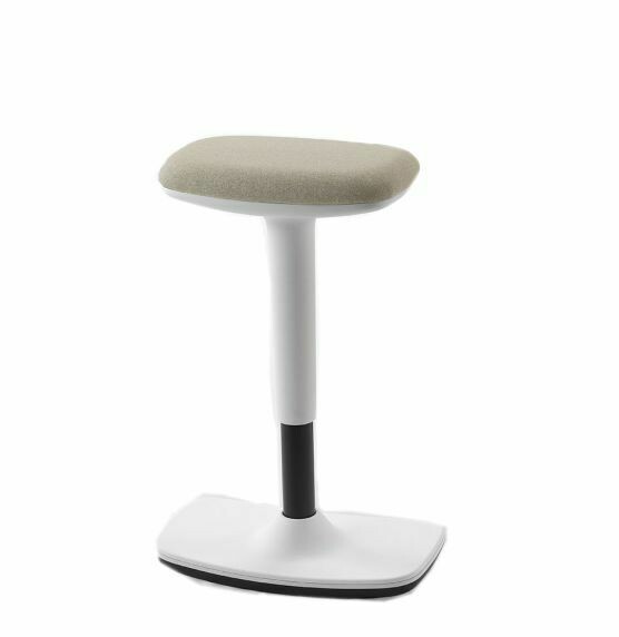 Sgabello OSCILLANTE e regolabile in altezza UP48 colore Bianco/tessuto Grigio