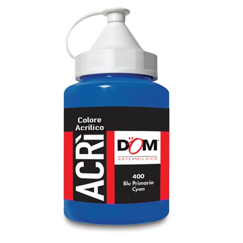 COLORE ACRILICO - FLACONE ML.250 - BLU PRIMARIO CYAN (min.ord.6 o multipli)