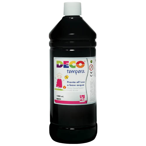 TEMPERA - FLACONE ML.1000 - NERO (min.ord.6 o multipli)