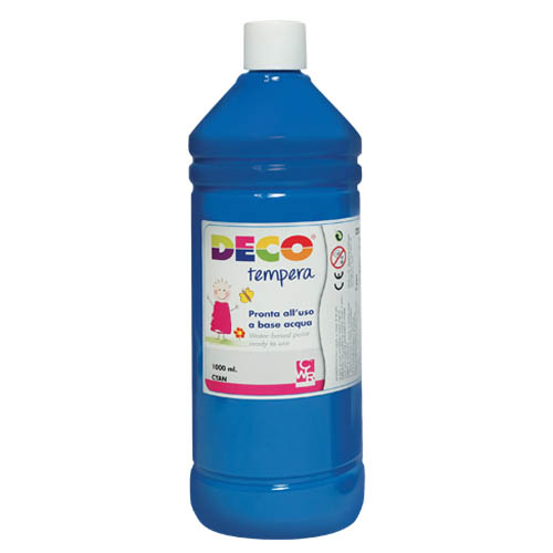 TEMPERA - FLACONE ML.1000 - BLU CYAN (min.ord.6 o multipli)