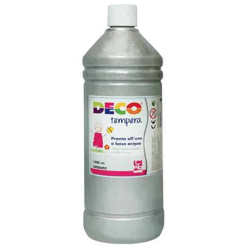 TEMPERA - FLACONE ML.1000 - ARGENTO (min.ord.6 o multipli)