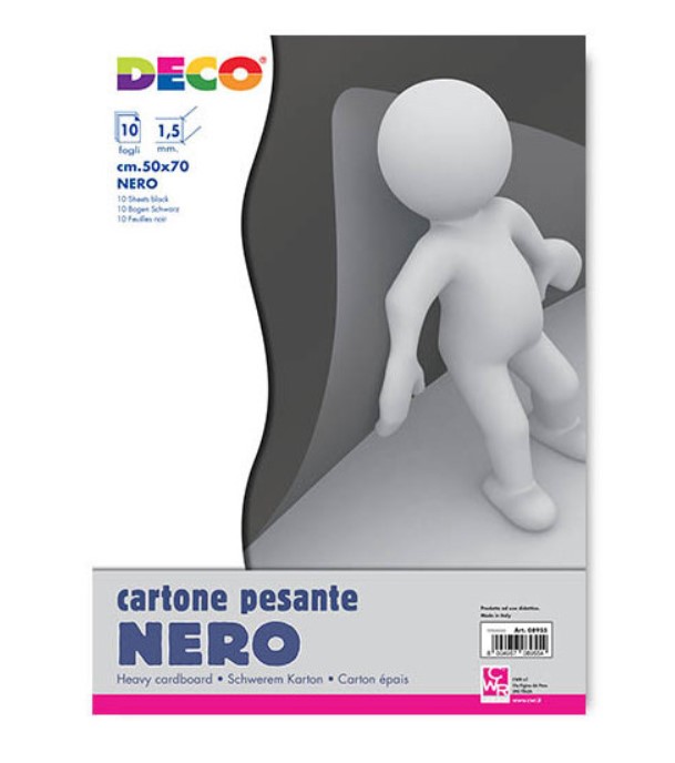 CARTONE PESANTE BLACK SPESS. 1,5 - CM.50X70 - CONF.10 FG.