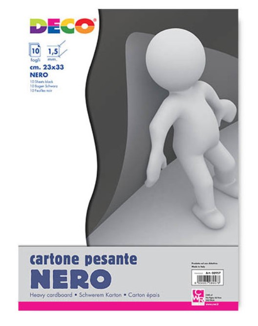 CARTONE PESANTE BLACK SPESS. 1,5 - CM.23X33 - CONF.10 FG.