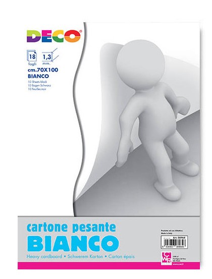 CARTONE PESANTE BIANCO/BIANCO SPESS. 1,3 - CM.70X100 - CONF.18 FG.
