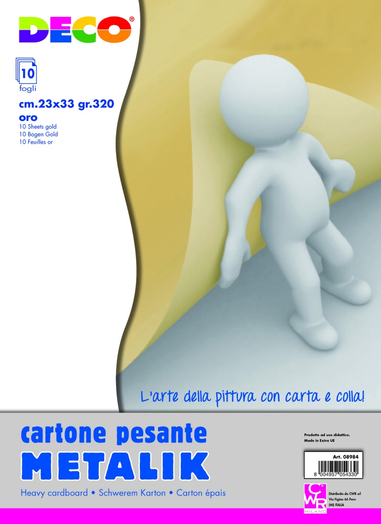 CARTONE METALLIK ORO GR.320 - CONF.10 FG. CM.23X33