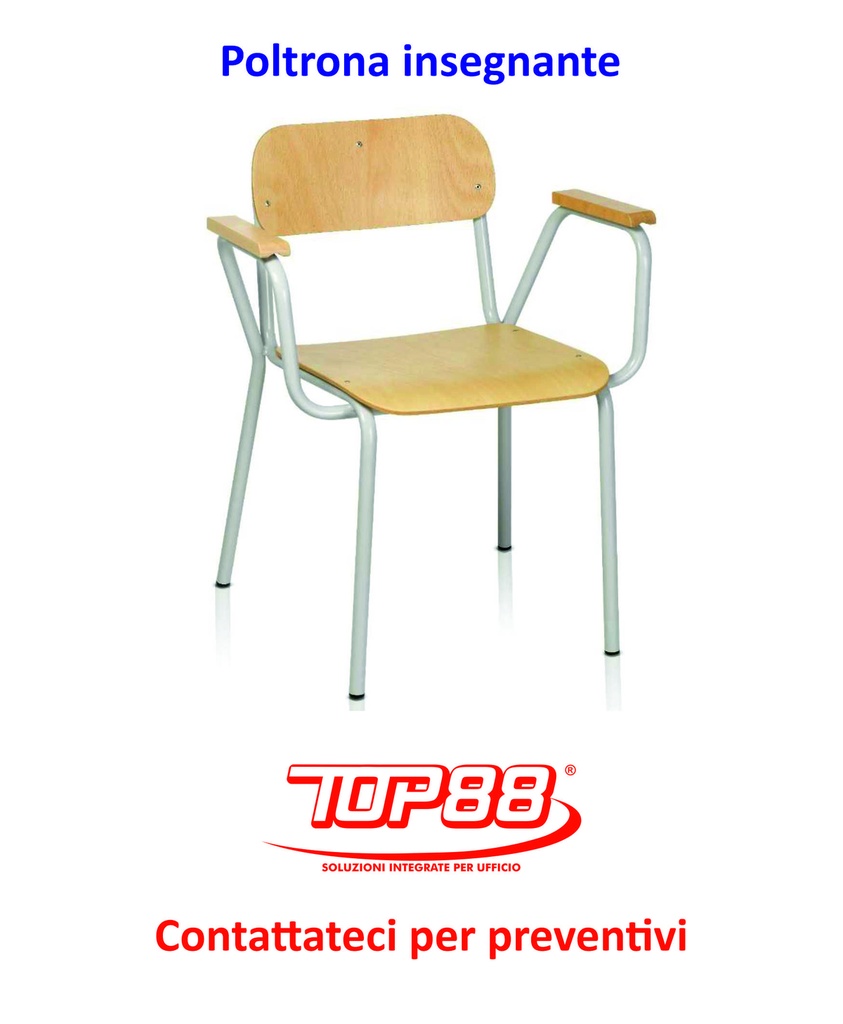 POLTRONA INSEGNANTE in faggio - dim.50x40x46/82