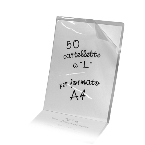 CARTELLETTA A "L" FORMATO A4 MICRON 75 - PZ.50