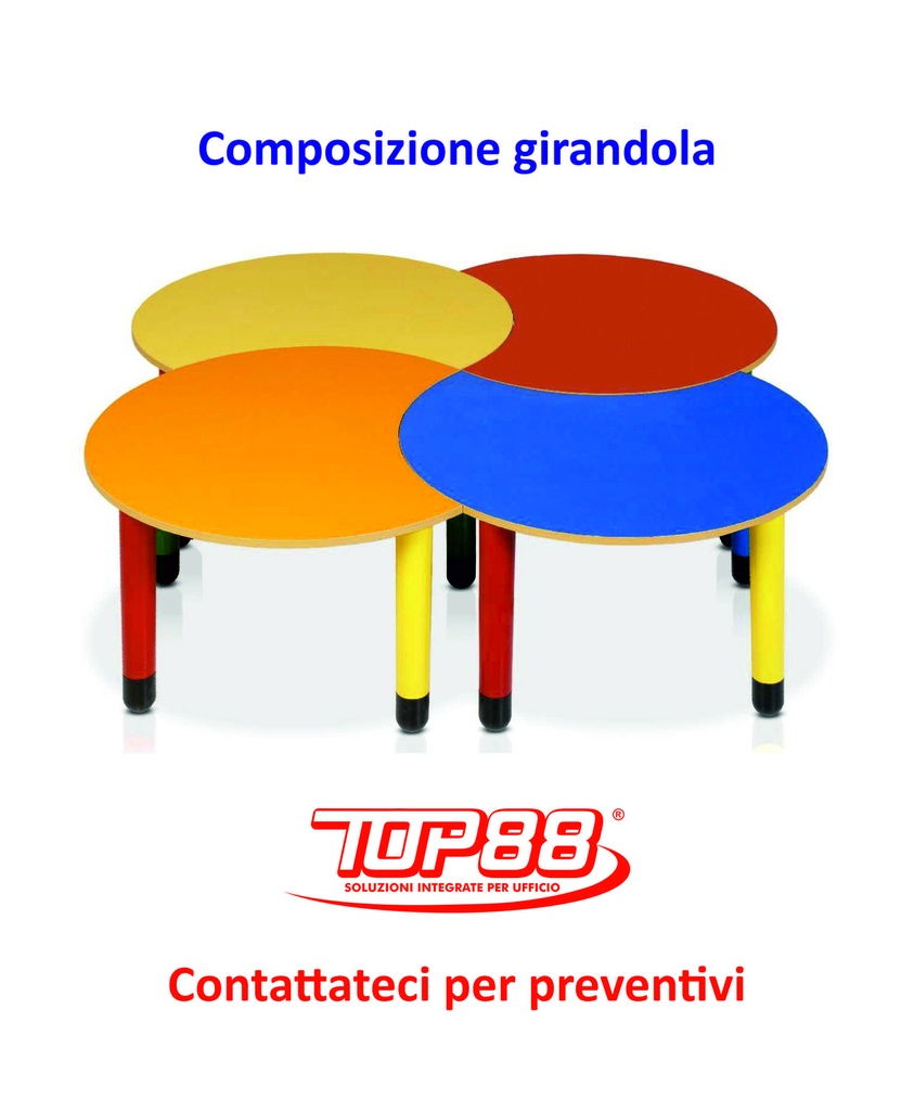 Composizione GIRANDOLA INFANZIA - Composizione da 4pz. - Diametro 90x52h. - vari colori