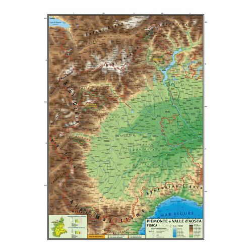 CARTA GEOGRAFICA CM.100X140 - PIEMONTE E VALLE D'AOSTA