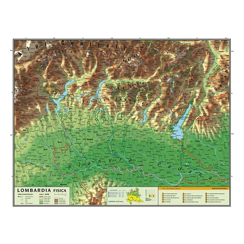CARTA GEOGRAFICA CM.100X140 - LOMBARDIA