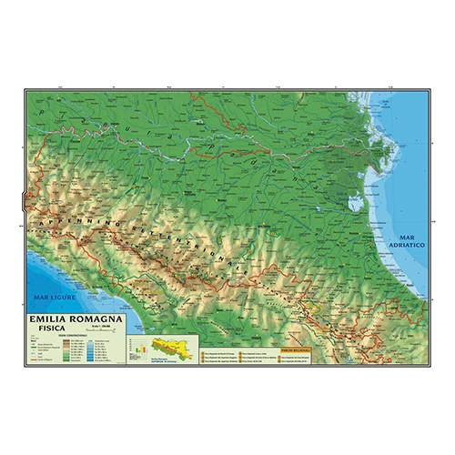 CARTA GEOGRAFICA CM.100X140 - EMILIA ROMAGNA