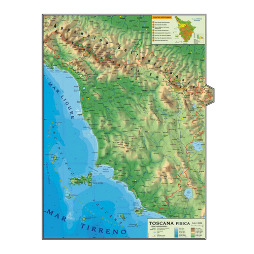 CARTA GEOGRAFICA CM.100X140 - TOSCANA