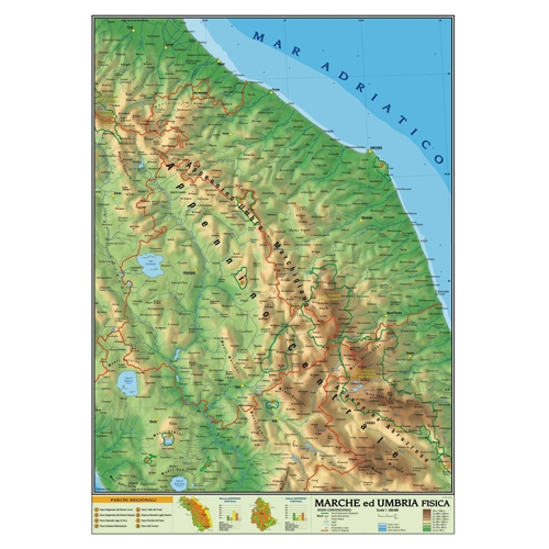 CARTA GEOGRAFICA CM.100X140 - MARCHE E UMBRIA