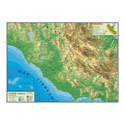 CARTA GEOGRAFICA CM.100X140 - LAZIO