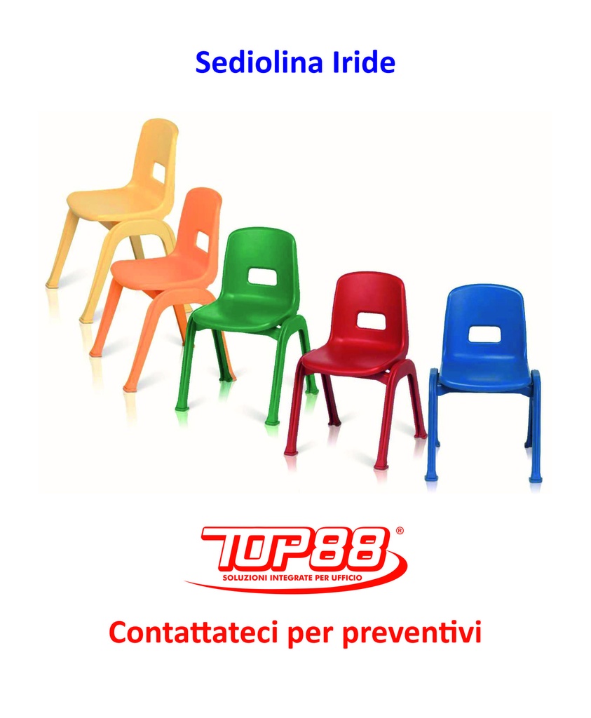 SEDIOLINA IRIDE ASILO in PLASTICA INFANZIA dim.34x34x30hs 53ht - vari colori