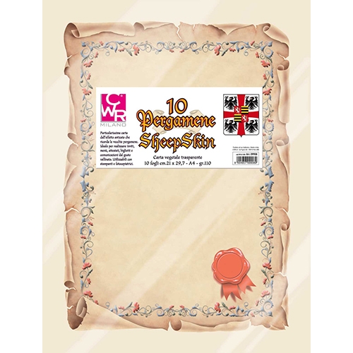 PERGAMENA VEGETALE TRASPAR. GR.100 CONF.10 FG. CM.21X29,7