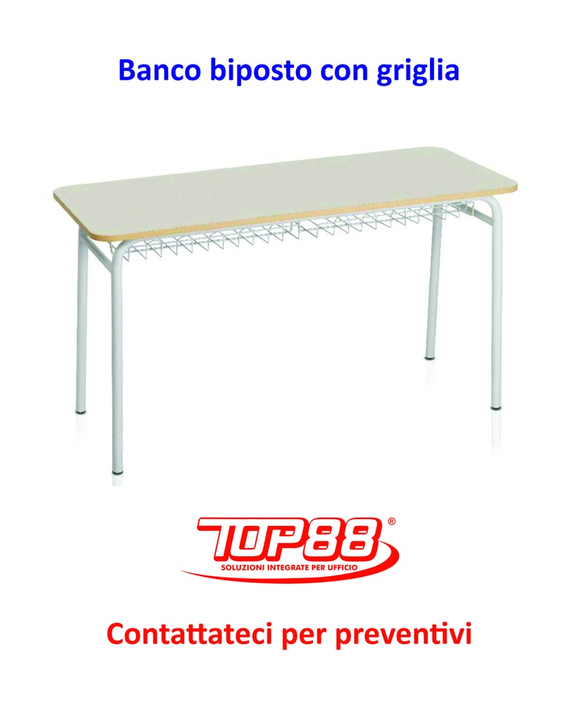 BANCO BIPOSTO con GRIGLIA dim.120x50x h.65/70/74/76 - col. Magnolia