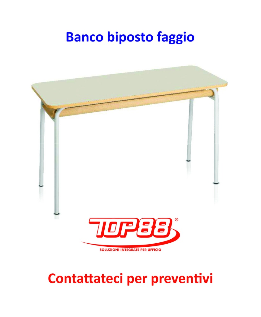 BANCO BIPOSTO CON Sottopiano in FAGGIO SENZA Poggiapiedi dim.120x50x h.65/70/74/76 - col. Magnolia