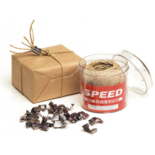 PACCO-SET - BARATTOLO SPAGO + FERMAGLI (min.ord.5 o multipli)