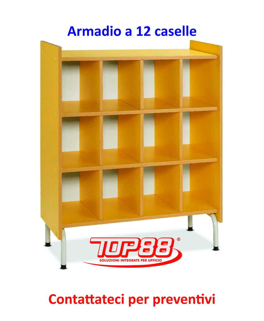 ARMADIO A 12 CASELLE INFANZIA mis. 94x40x105h. - vari colori