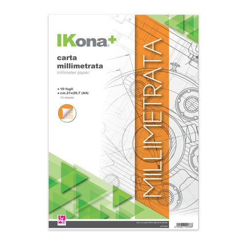 CARTA MILLIMETRATA - BLOCCO 10 FG. CM. 21x29,7 (min.ord.25 o multipli)