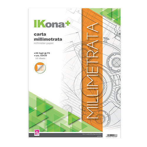 CARTA MILLIMETRATA - BLOCCO 50 FG. CM. 23x33 (min.ord.5 o multipli)