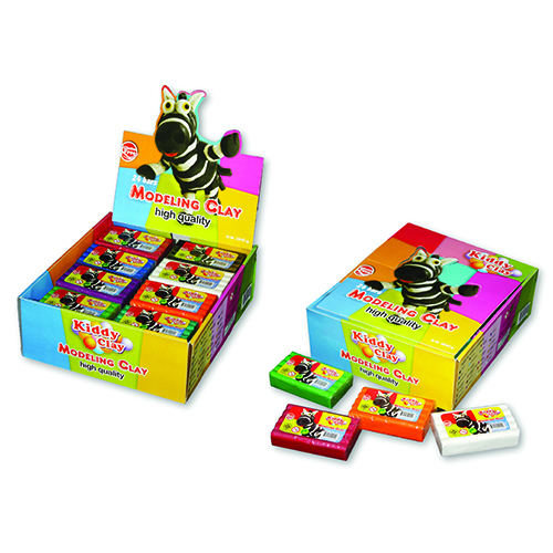 KIDDY CLAY - PLASTILINA GR.160 - DISPLAY 24 PZ. (GR.3840)