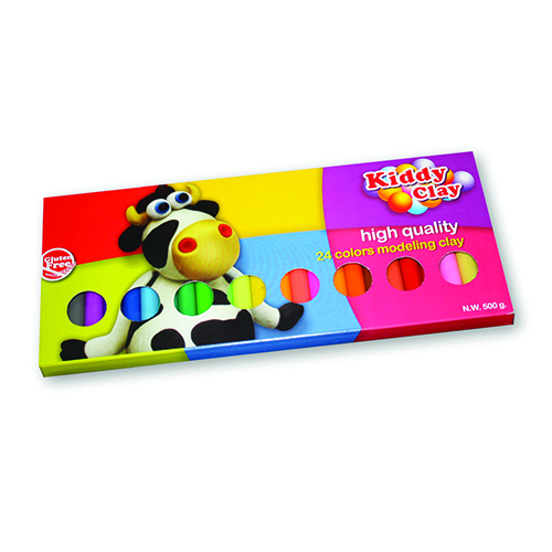 KIDDY CLAY - PLASTILINA GR.500 - 24 COLORI - SCATOLA (min.ord.4 o multipli)