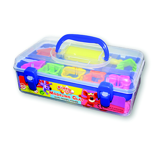 KIDDY CLAY - PLASTILINA GR.550 - 7 COLORI + ACCESSORI - VALIGETTA