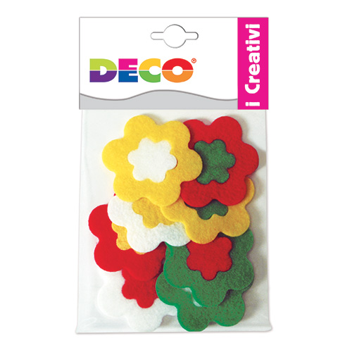 FIORE IN FELTRO - SET 8 PZ. - COL. ASS. (min.ord.6 o multipli)