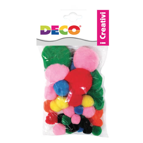 POMPONS - BUSTA PZ.40 - MISURE E COLORI ASS. (min.ord.4 o multipli)