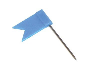 Spilli Cartografici con Testina a Bandiera BLU - 2,5 cm. Conf. pz.20