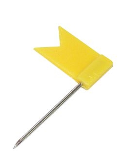 Spilli Cartografici con Testina a Bandiera GIALLA - 2,5 cm. Conf. pz.20