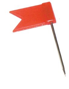 Spilli Cartografici con Testina a Bandiera ROSSA - 2,5 cm. Conf. pz.20