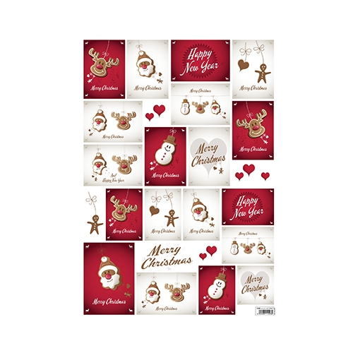 CARTA DECOUPAGE CM.35X50 - SOGG. NATALIZI 3 (min.ord.5 o multipli)